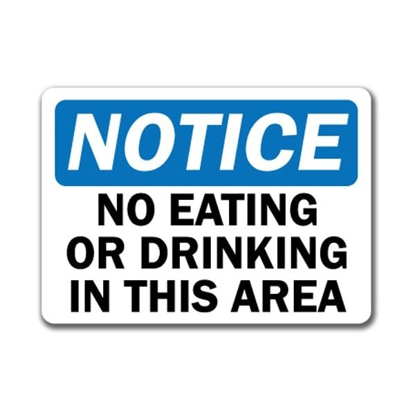 Signmission Safety Sign, 14 in Height, Plastic, 10 in Length, No Eating 1 NS-No Eating 1 - main